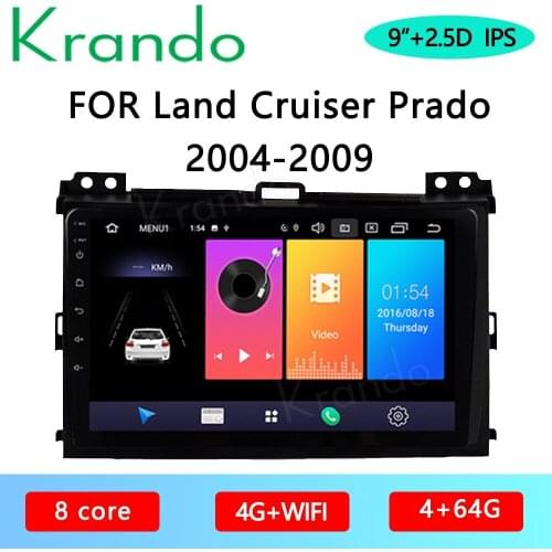 Krando Android 10.0 9" IPS Full Touchcar radio navigation for Toyota Land Cruiser Prado 120 2004-2009 DSP WIFI Navi Carplay