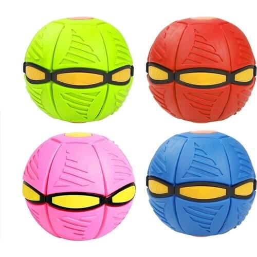 16/23cm Flying UFO Flat Throw Disc Ball with LED Light Toy Flying Saucer Ball Deformation Foot Ball Kids Outdoor Sport Ball Toy