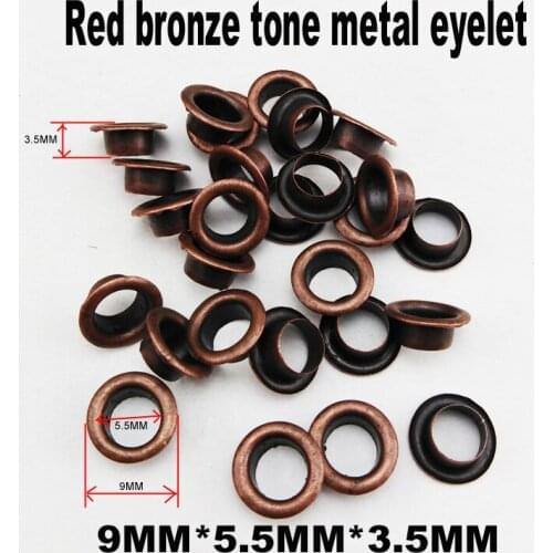 100PCS 9*5.5*3.5MM metal red bronze tone EYELET button sewing clothes accessory round buttons eyelets ME-070