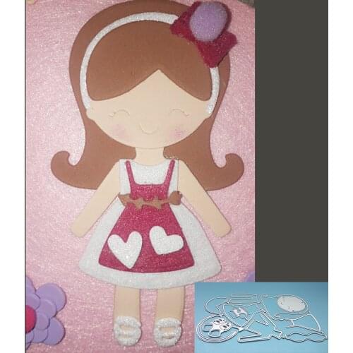 Frame of metal cutting template for large girl, for scrapbook, photo album ornaments, hand-crafted paper card carving