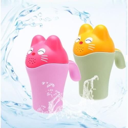 Cute Frog Wash Hair Cup Plastic Thickening Baby Head Washing Shampoo Cup Infant Shower Water Toy for Kid Bath Wash Head Scoops