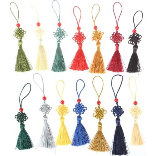 Mini Chinese Knot Tassel DIY Jewelry bookmark Accessories Home Decor Pendant 5Pcs