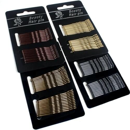24Pcs/Set 4 Colors 5/6cm Fashion Hairpins Korean Version Hair-care Clip Invisible Wave Hairgrip Barrette Hair Clips Accessories