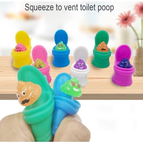 New Creative Squeeze Toilet Poop PVC Decompression Vent Knead Play Strange Office School Stress Toys Squeeze to Vent Toilet Poop