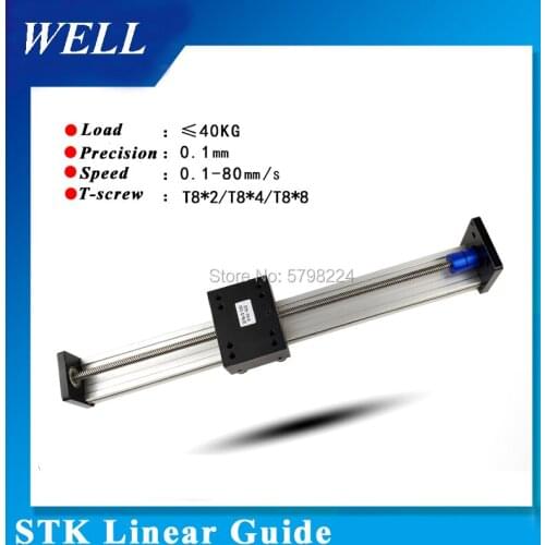 30-500mm Effective Travel Length T8*2 T8*4 T8*8 8MM T-screw Linear Motion Table Guide Rail Stage Moulde CNC 3D Printer Parts