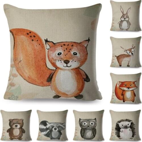 Nordic Style Cute Cartoon Pet Cat Cushion Cover Decor Lovely Animal Cat Monkey Pillow Case for Sofa Home Car Pillowcase 45x45cm