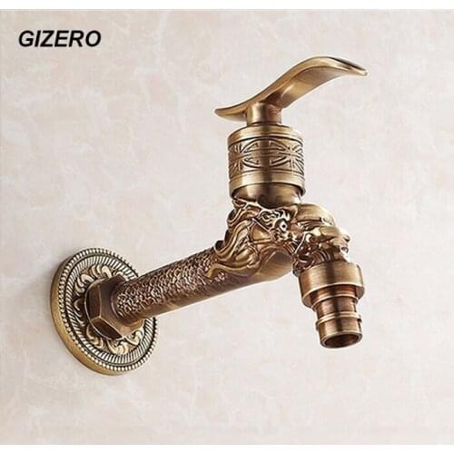 Antique Bronze Finish Dragon Carving Taps Royal Style Faucet Bibcock washing machine faucet Long Spout ZR222