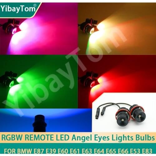 1 pair 40W RGBW lamp LED Angel Eyes Marker Lights Bulbs For BMW E87 E39 E60 E61 E63 E64 E65 E66 E53 E83 Remote Control