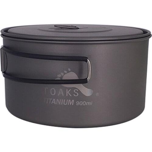 TOAKS POT-900-D130 Ultralight Outdoor Camping Titanium Pot 0.3mm thickness Titanium cup with cover 900ml