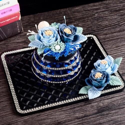 Car Ornaments Crystal Diamond Flower Decor Zeolite Perfume Rose Air Freshener Dashboard Aromatherapy Auto Interior Accessories