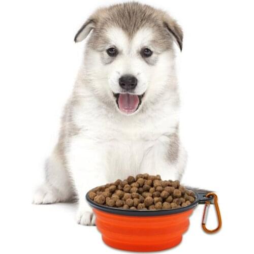 1Pcs Pet Dog Foldable Silicone Feeder Bowl Small Pet Food Water Feeding Travel Outdoor Bowl Easy To Carry Container Pet Supplies