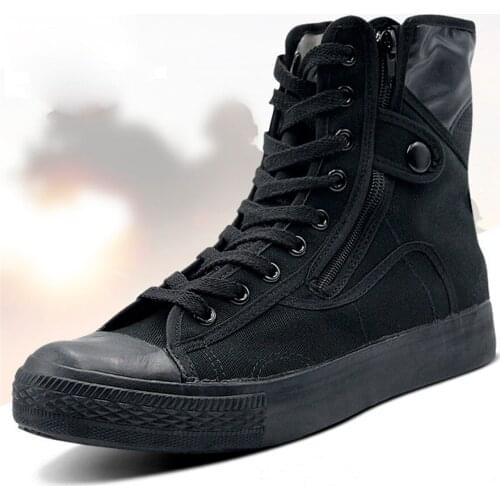 2021 Army Fashion Black Breathable Safety Shoes Work Protective Shoes Anti-skid Wear Training Boots High Zapatos Hombre Botas