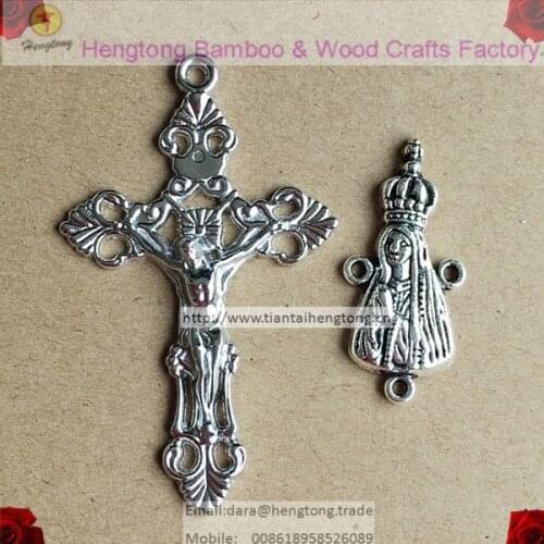 25pcs/lot rosary part, rosary accessory, rosary cross and fatima rosary center