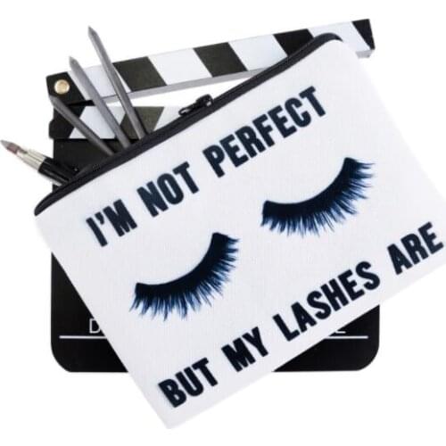 50 pieces Eyes Modern Girl Eyelashes Pencil Bag Case Large Capacity Water Proof Zipper Fashion Coin Purse make up bag