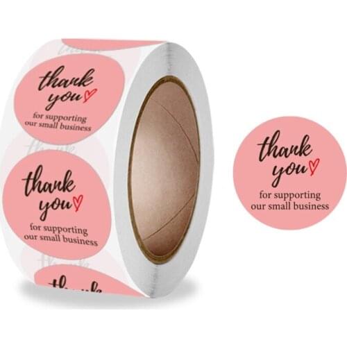500pcs Thank You for supporting My Small Business Stickers Heart Seal Labels 667A