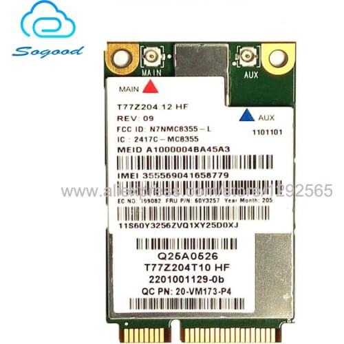 60Y3257 Gobi3000 MC8355 3G WWAN Card GPS For Thinkpad W530/X230/T420/X220/T420/T420S/T520/X220/X220T/W520/L420/L421/L520