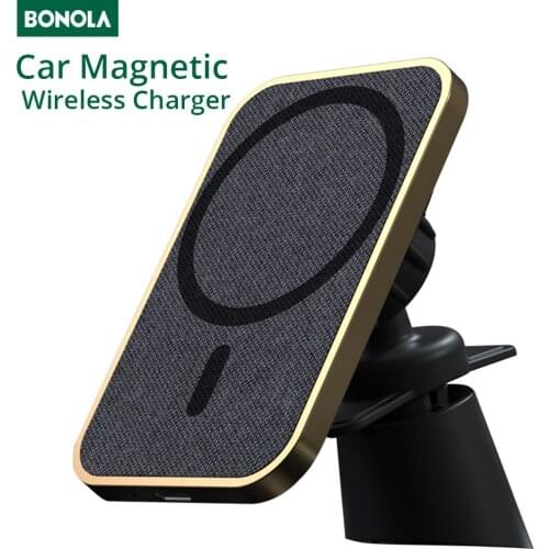 BONOLA 15W Car Magsafe Wireless Charger for iPhone 12 Pro Mini Max Magnetic Wireless Car Charger Mount for Smart Phones in Car