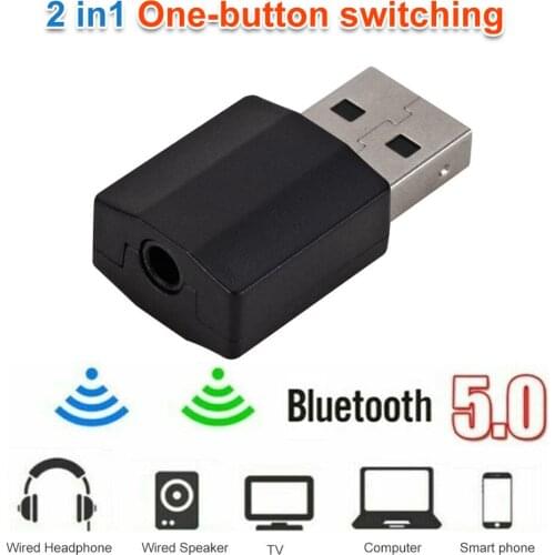 Car USB Bluetooth 5.0 Audio Adapter Transmitter Receiver for TV/PC Car AUX Speaker Bluetooth Headset Speaker Vehicle Electronics