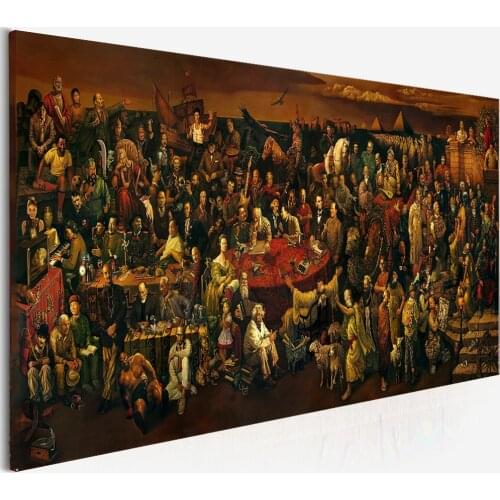 Large Size Canvas Art Famous People Painting Discussing The Divine Comedy With Dante Oil Painting Prints Poster for Living Room