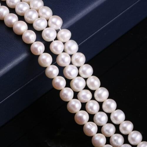Natural Freshwater Pearl Beads Potato Shape White Loose Beads for Necklace Bracelet Accessories Jewelry Making DIY 7-8mm
