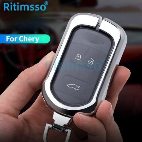 Zinc Alloy+Tpu Car Remote Key Case Cover For Chery Tiggo 3 5 Chery ARRIZO 3 7 E3 E5 Bonus 3 Buttons Smart Key Protection Shell