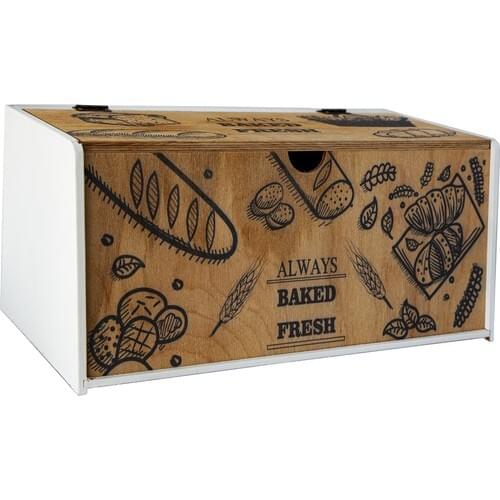 Mavikuğu Decorative Wooden Bread Cabinet Patterned Breadstuff MK-AHS0008