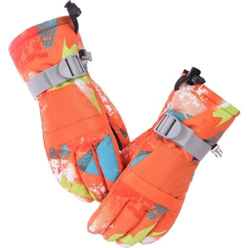 Kids Children Winter Warm Snowboard Touch Screen Ski Gloves Full Finger Mittens