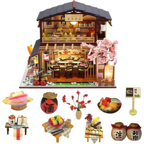 DIY Wooden House Japan Style Miniature Doll House Kits Mini Dollhouse with Furniture Precised Design Dollhouse For Decoration T