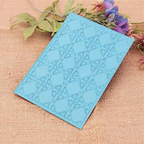 15x15 Grid Lines Embossing Folders Plastic Halloween Scrapbooking DIY Template Fondant Cake Photo Album Christmas Card Making