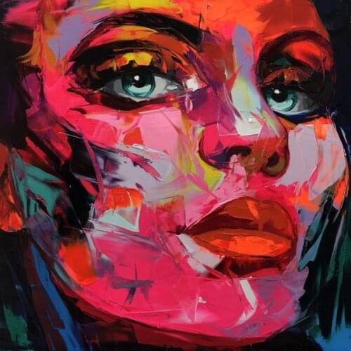 Francoise Nielly Palette knife portrait Face Oil painting Hand painted smoke woman Character figure on canvas wall Art pictures