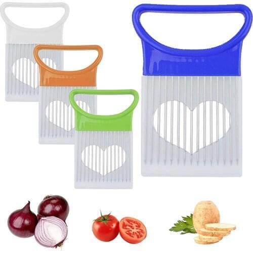 Onion Cutting Chopper, Stainless Steel Onion Holder Slicer Cutter Vegetable Slicer, Meat Slicers Peeler Kitchen Tool