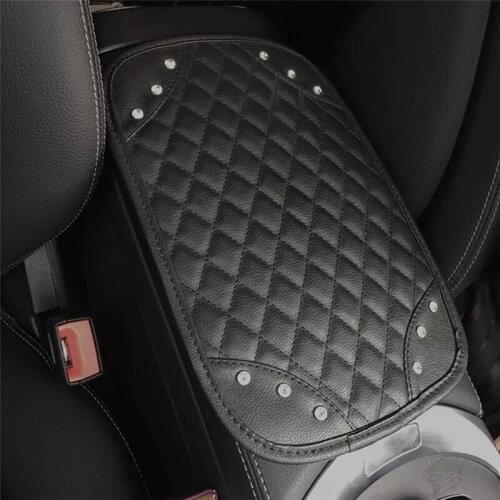Leather Car Armrest Pad Cover Armrest Box Pad Crown Car Arm Rest Mat Car Armrest Cushion Mat Auto Armrests Arm Rest Hand