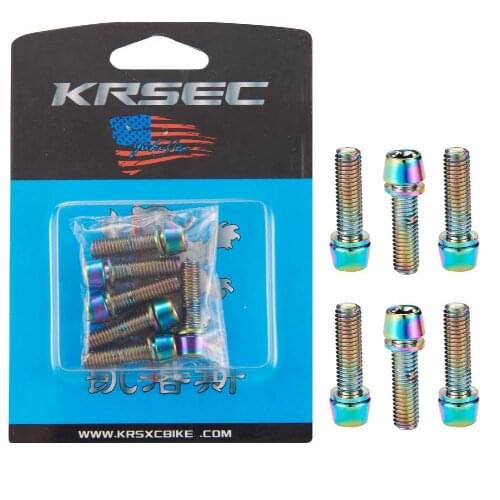 KRSCT Titanium-plated Color Mountain Road Bicycle Handlebar Bicycle Handlebar Screw M5 * 18mm Screw