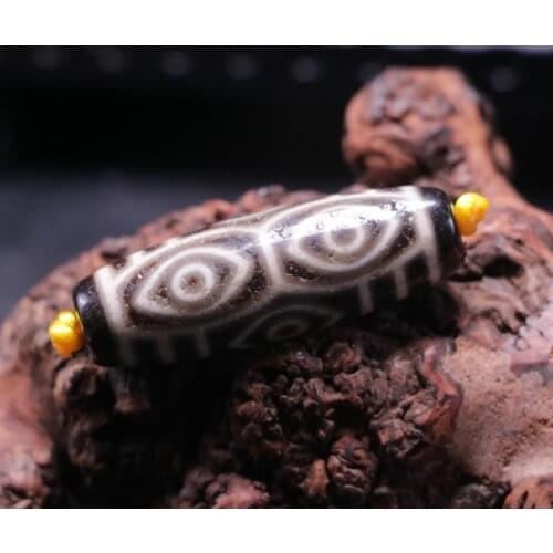 Treasure Magic LKbrother Energy Tibetan Old Agate 6 dragon eye Symbol dZi Bead Amulet Totem A