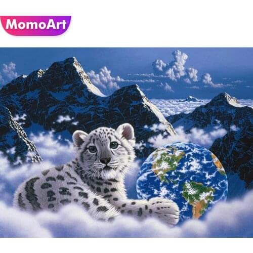 MomoArt 5D DIY Diamond Embroidery Leopard Rhinestone Picture Diamond Painting Animal Handmade Gifts Home Decorations