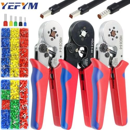 Tubular Terminal Crimping Tools Mini Electrical Pliers HSC8 6-4A/6-4 0.25-10mm² 23-7AWG 6-6 0.25-6mm² High Precision Clamp Sets