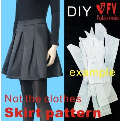 Half-length skirt clothing pattern female soil mid-waist short skirt 1:1 sewing design drawing BBQ-25
