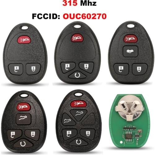 Jingyuqin Keyless Entry Remote Key For Chevrolet Tahoe Traverse GMC Yukon 2007 2008 2009 2010 2011 2012 2013 2014 15913427