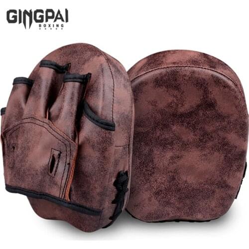 Retro Color Hand Target MMA Martial Thai Kick Pad Kit Brown Karate Training Mitt Focus Punch Pads Sparring Boxing Punching Bags