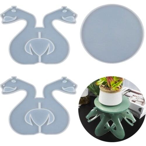 DIY Crystal Silicone Mold Snake Head Table Mold Mini Table Resin Mold Halloween Home Decor Molds for Epoxy Casting