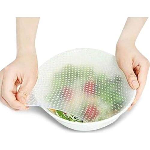 Silicone Food Savers Cling Stretch Film Fresh Food Cover Wrap Seal Cover Kitchen Helpers Silicone Food Vacuum Cover Placemat SML