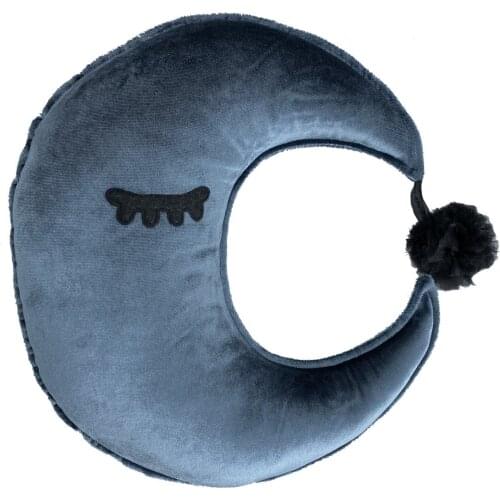 Blue - Gray Velluto Moon Velvet Decorative Pillow