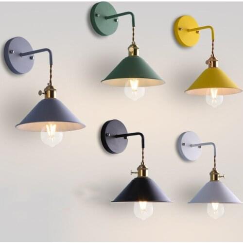 Nordic Modern Macaron Wall Lamp Bedside Lamp Living Room Mirror Lamp Bathroom Bedroom Switching Lighting