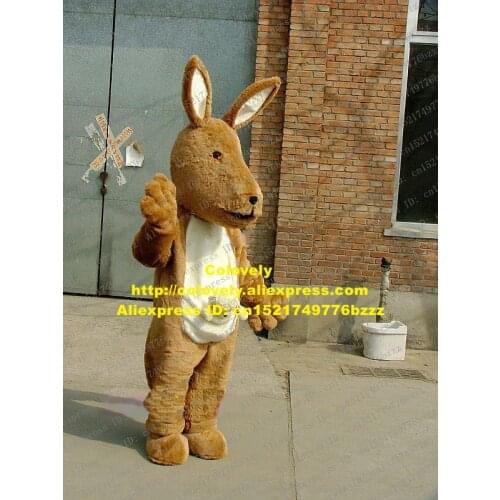 Smart Brown Roo Bandicoot Cosnel Kangaroo Mascot Costume Mascotte With Small Black Eyes Long Ears Adult Size No.305 Free Ship