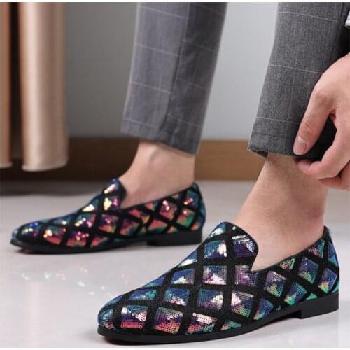 Gentleman Pointed Glitter Sequin Oxford Shoes For Men Formal Wedding Prom Dress Homecoming Party Pageant Sapato Social Masculino