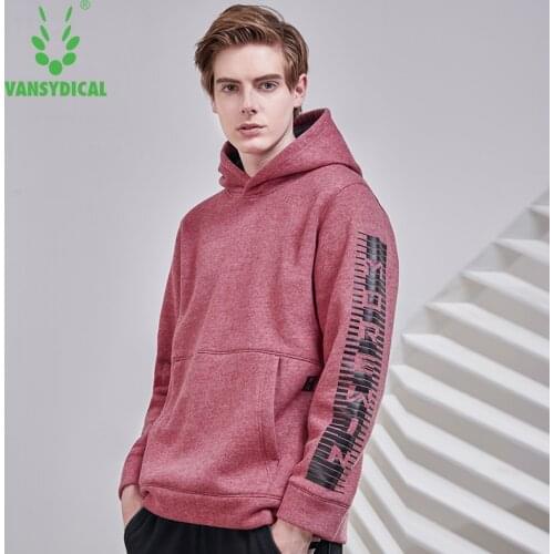 Vansydical Winter Sports Hoodies Mens Fitness Running Sportswear Tops Outdoor Workout Outerwear Long Sleeve Pullovers