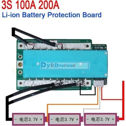 3S 100A 200A 300A 12V Li-ion Lithium Battery Protection Board High Current 3 CELL RV Inverter BMS car start charging W Balance