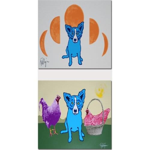 Animal Color Dog HD Canvas Print Painting Artwork Modern Home Wall Decor Painting Canvas Art HD Picture on Canvas Prints #119