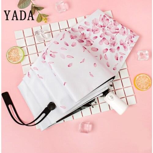 YADA High Quality Automatic Umbrella For Women Sunny Rainy Cherry Blossoms Umbrella For Womens Windproof Folding Umbrellas YS884