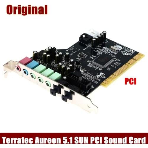 Original High Quality Sound Card Terratec AUREON 5.1 SUN PCI built in Sound Card Fiber Input and Output and Microphone input